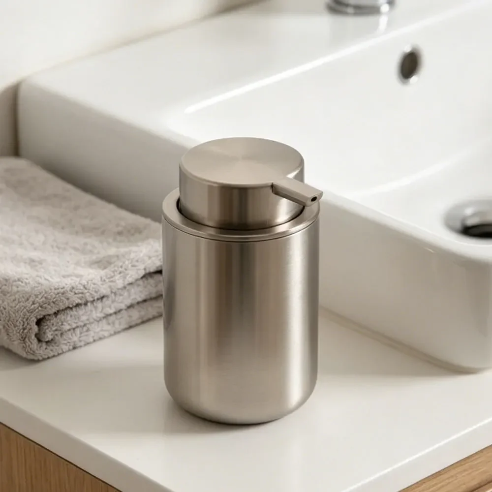New 304 Stainless Steel Soap Dispenser Press Pump Shampoo Lotion Bottle Bathroom Refill Container Home Gadget Decor Gift