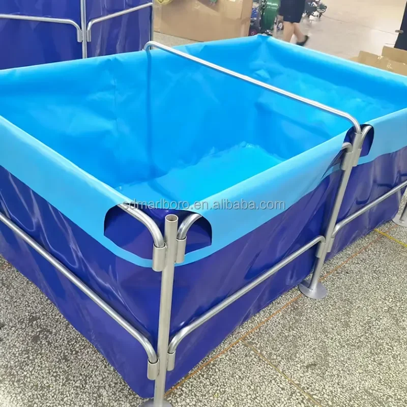 Outdoor Galvanized Steel Frame PVC Tarpaulin Collapsible Water Tanks for Fish Breeding Pond Tanks