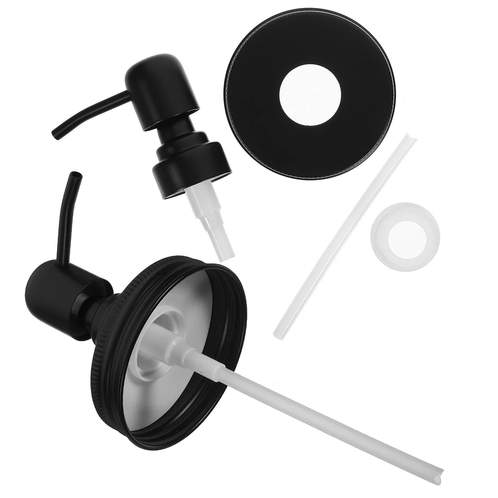 

2Pcs Metal Jar Pump Lid Leakproof Dispenser Top for Mason Jar Bathroom Kitchen Use Replacement Dispenser Pump Lid