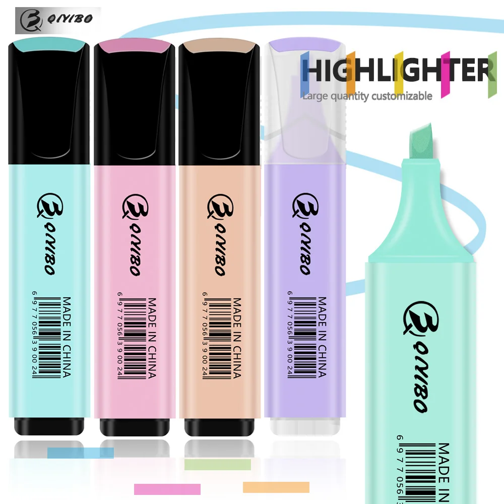 4/6Color Set Highlighter Markers Macaroon Color Chisel Tip Marker Pen Fluorescent for Drawing Office School Art Stationery