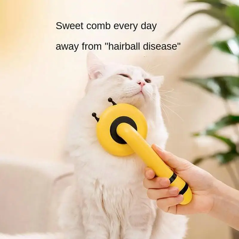 

Self Cleaning Pet Grooming Brush Cute Bee Brush for Shedding Slicker Dogs Cats Soft Comb