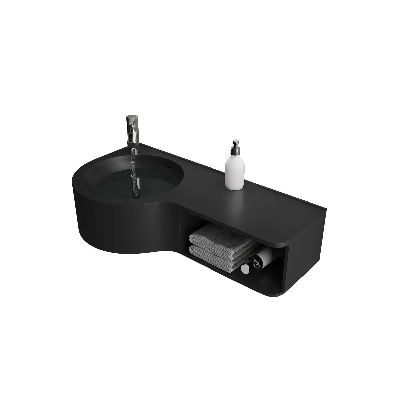 Stone Wall-hung New Design Popular Rectangular Basin Solid Surface Artificial Stone Wash Basin Sink