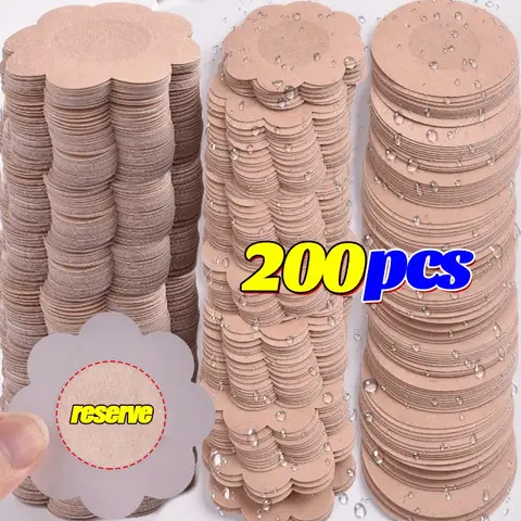 2-200pcs 여성용 보이지 않는 젖꼭지 젖꼭지 유방 리프트 테이프 오버레이 브래지어 스티커 가슴 일회용 젖꼭지 커버 패드 액세서리
