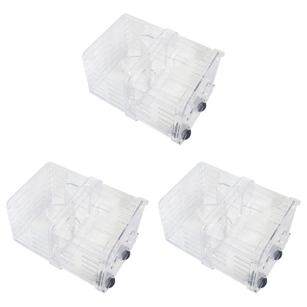 

3Pcs Fish Breeding Box Transparent Aquarium Isolation Hatchery Incubator Tank Suction Cups Shrimp Nursery Breeding Box