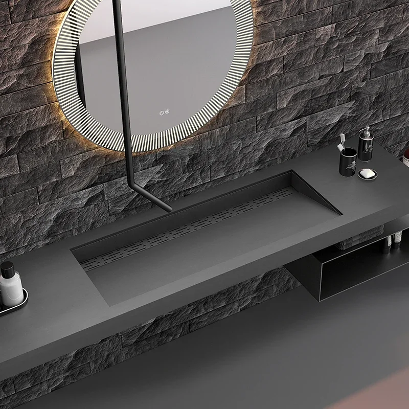 

Black white oversized stainless steel washbasin under the counter Internet celebrity bar Hotel embedded square