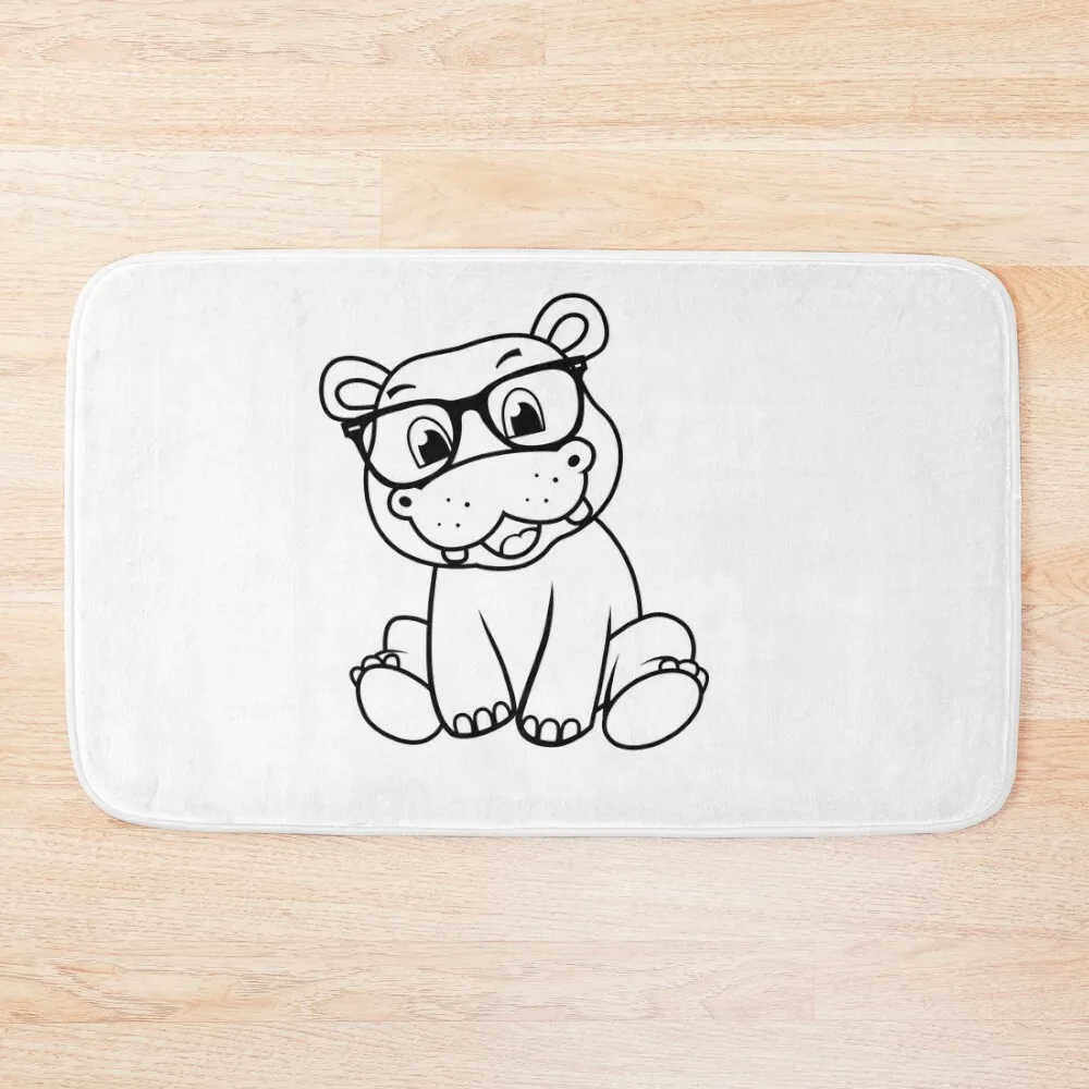 

Hip Hip Hipster Hippo Bath Mat Sets Of Bathroom Accessories Bathroom Kit Mat