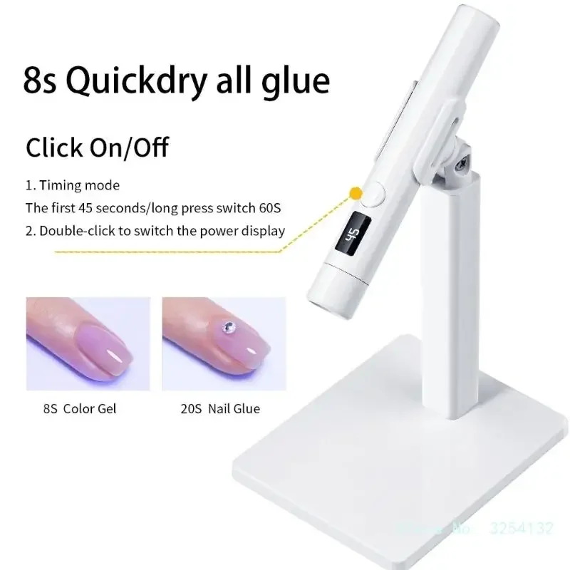 

Handheld Nail Lamp Rotation Nail Light Quick-Drying Nail Lamp USB Nail Dryer Nail Light Belt Support Gels Nails