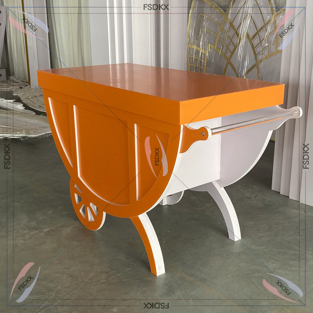 Customized Pvc Candy Cart With Wheels For Parties Event Backdrop Cart Wedding