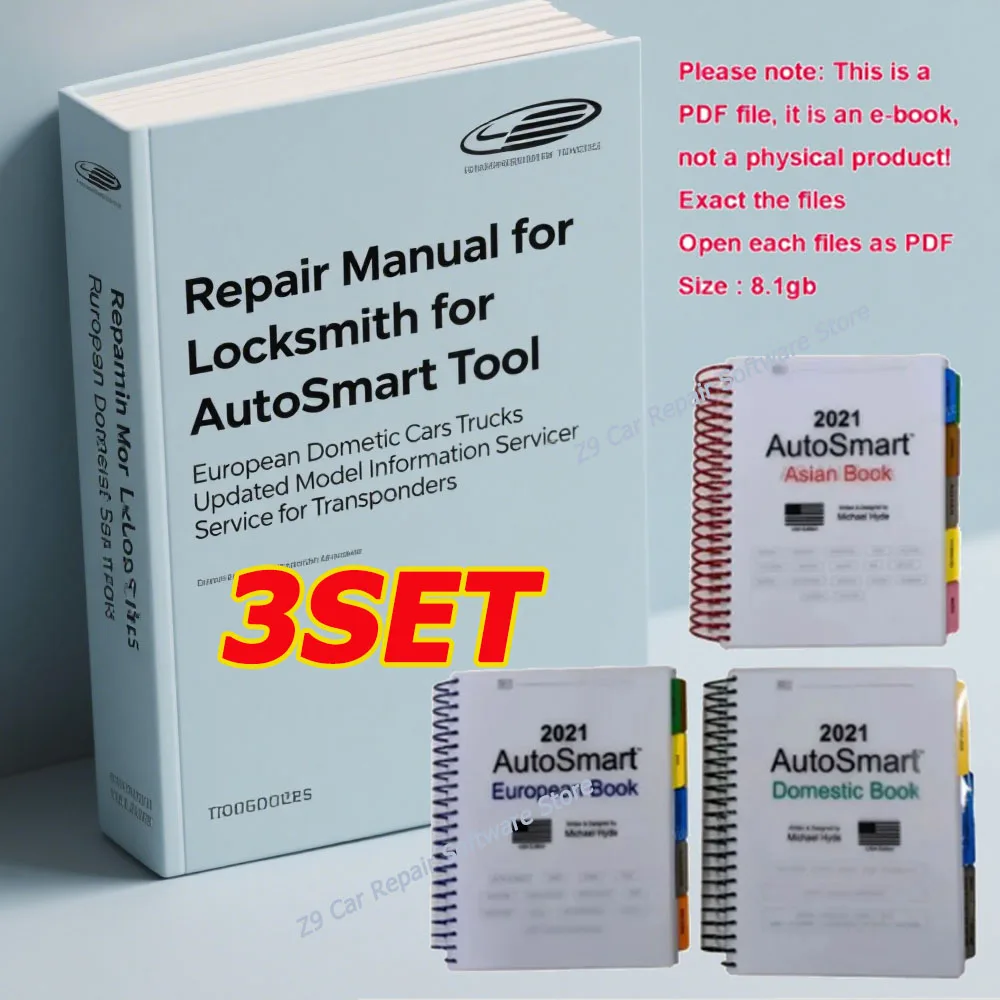 

3Set AutoSmart Locksmith Repair Manual for European & Domestic Cars Trucks Transponder Services Updated Model Information