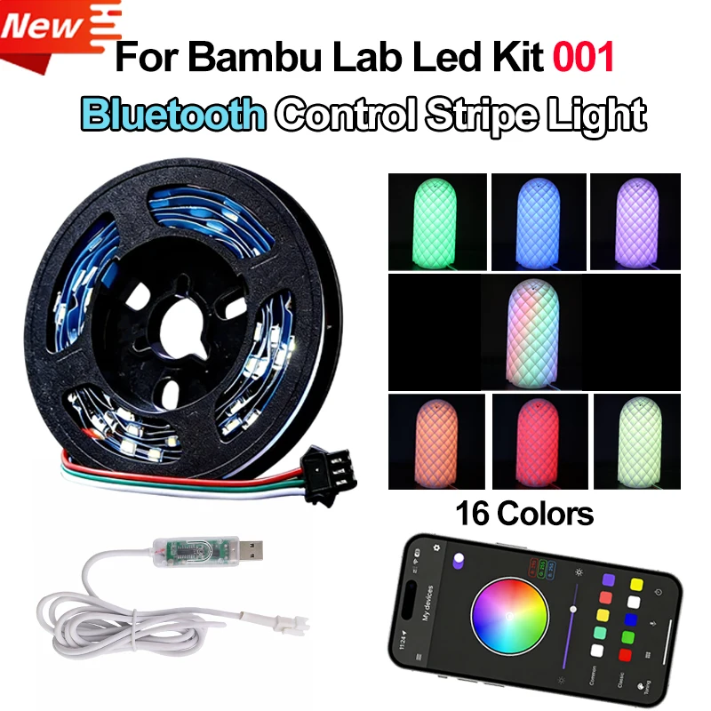 

For Bambu Lab Led Lamp Kit Adjustable Light Kit Led Light Parts Hardware DIY Model Stripe Lightt Without Lamp shell 001