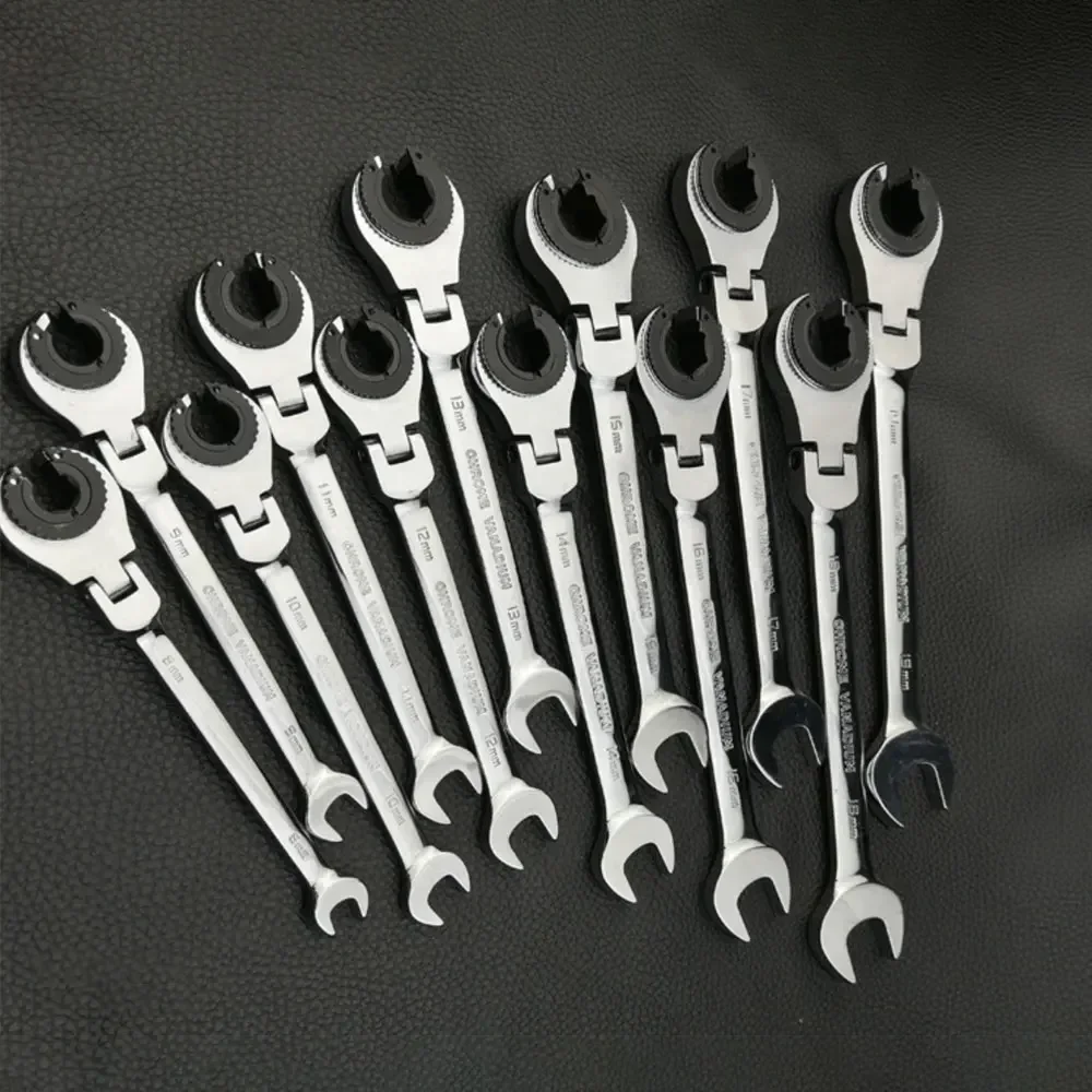 8-32mm 72 Teeth Tubing Ratchet Wrench with Open Flexible Head Wrench Car Repair Oil Wrenches Hand Tools