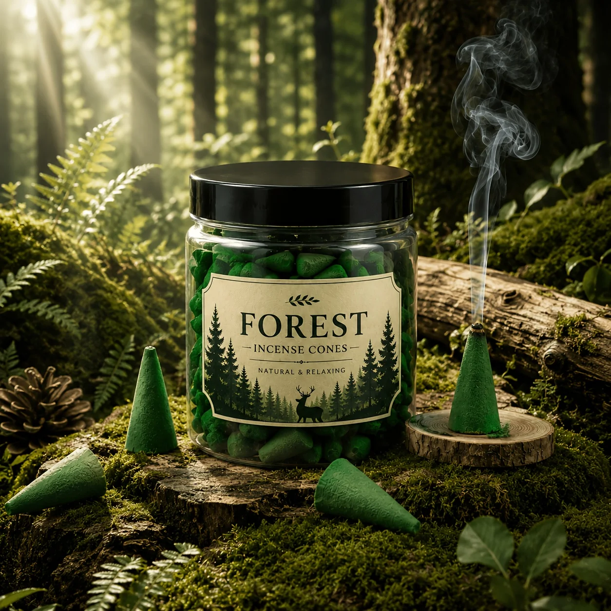 Forest Fragrance Incense Cones | Fresh Woody Forest Scent, Long-Lasting Burn, Relaxing and Calming, Ideal for Meditation, Yoga, Bedroom, Living Room, Home Fragrance, Perfect for Holiday Gatherings, Suitable for Gifting