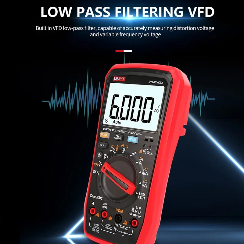 UNI T Professional Digital Multimeter Tester UT15B/17B/18B MAX Voltage Meter Capacitor Tester True RMS Electric Multi Meter