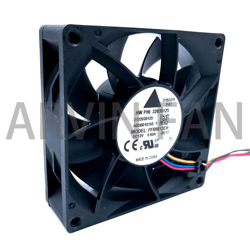 Ventilador de refrigeración PWM de 80mm, 8cm, FFB0812EH, 80x80x25mm, 12V, 0.80A, 6200RPM, enfriador CFM de alta velocidad, ventilador de rodamiento de bolas Dual de 12V