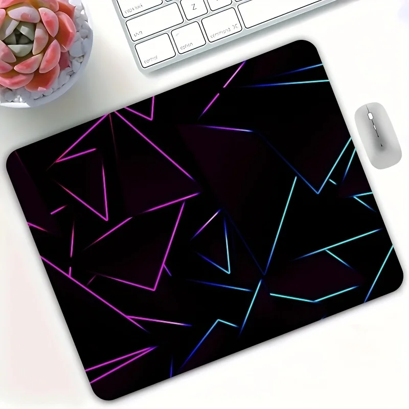 

Mouse pad with dazzling geometric line design, high-definition printing, computer desktop decoration, washable rubber anti-slip