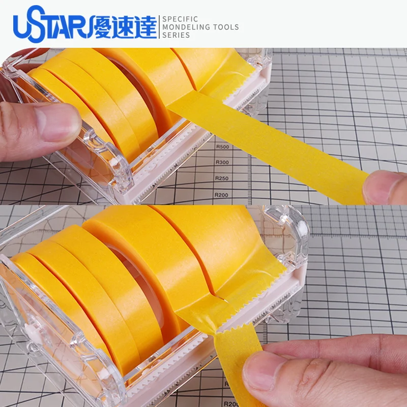 Ustar Model Tool Masking Cover Tape Width 6/9/12/18/30mm 5 Rolls with Holder Combo for Model Hobby Tool Set DIY