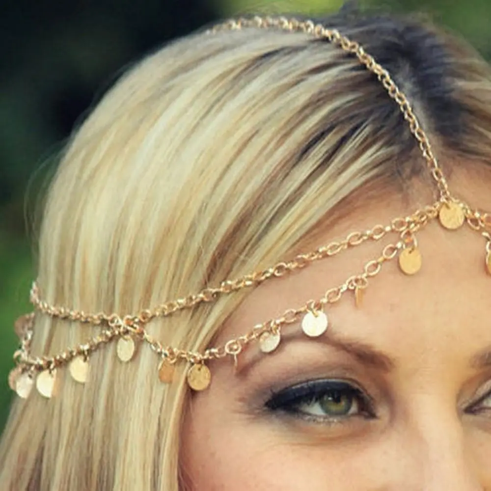 

Bride Forehead Chain Waterdrop Rhinestone Crystal Forehead Chain Women Head Chain Wedding Headbands Bohemia Headbands