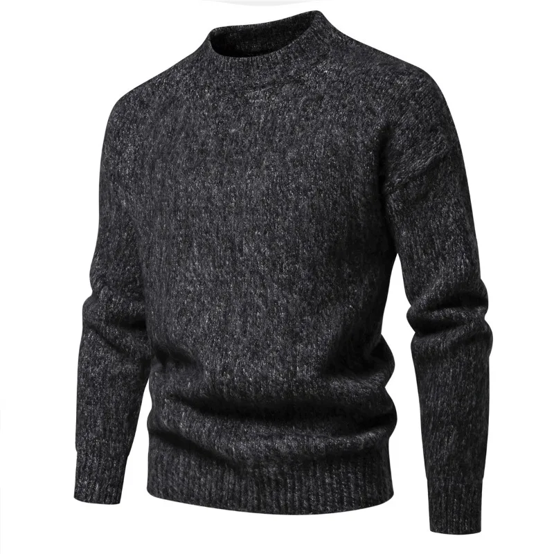 5 Colors Men's Solid Color Long Sleeve Tight Cuff Crewneck Sweater Casual and Comfortable Pullover