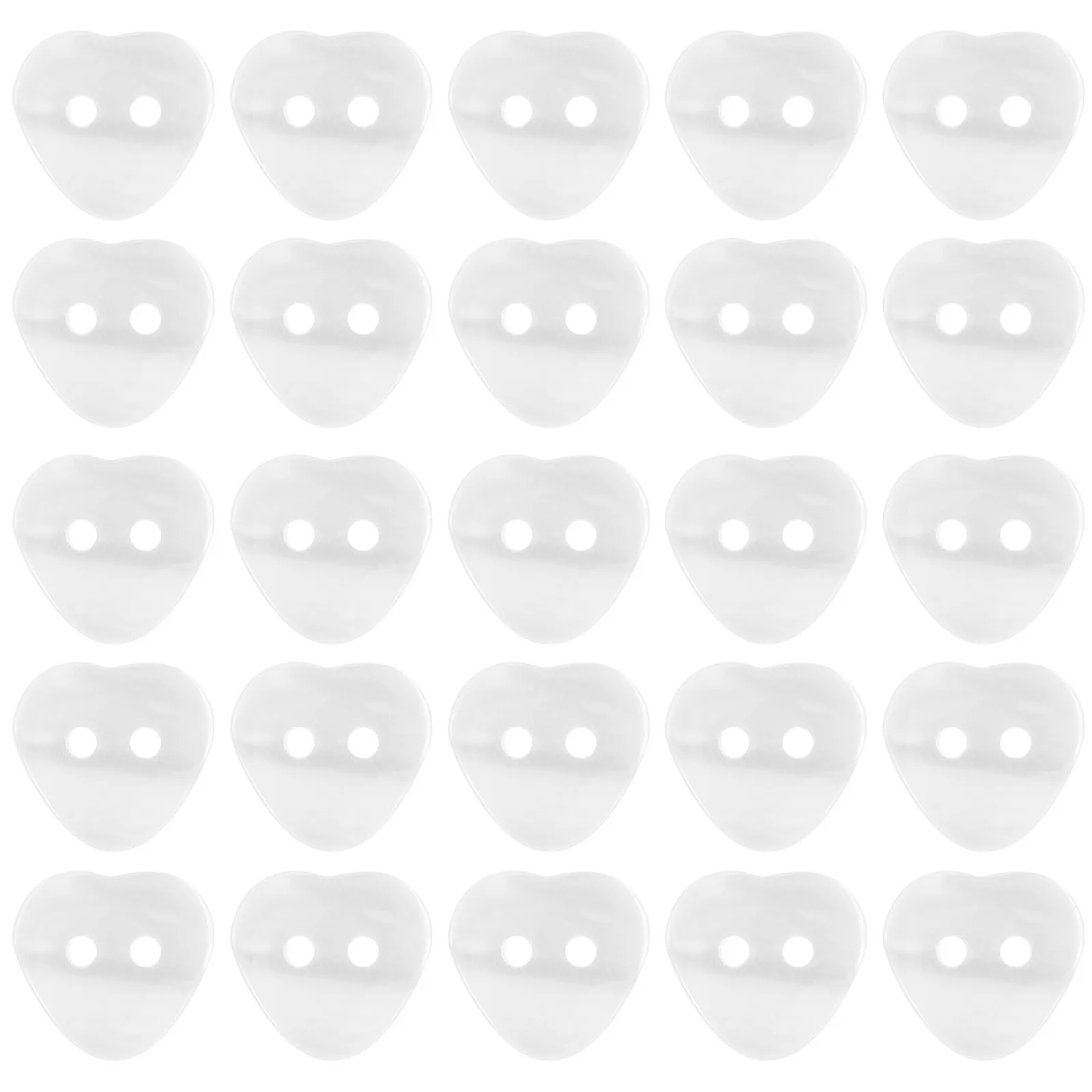 

200Pcs Heart-Shaped Resin Buttons White 2-Hole Sewing Buttons for Clothing Knitwear Scrapbooking Card Making DIY Craft Supplies