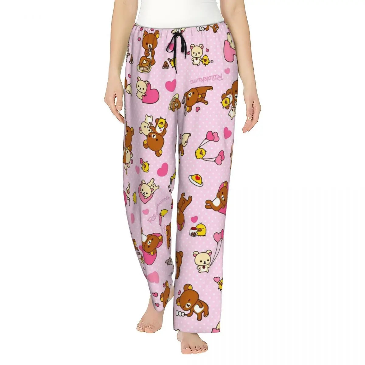 

Lady's Pajama Pants Rilakkumas Anime Lounge Pants Comfy Cute Bear Cartoon Pajama Bottoms Dorm
