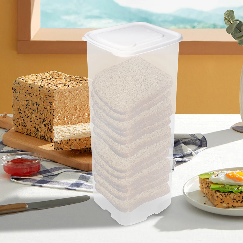 

2Pcs White Box Loaf Container Airtight ganizer Lid Bread Loaf Storage Container for Kitchen Countertop Plastic Bread Boxes