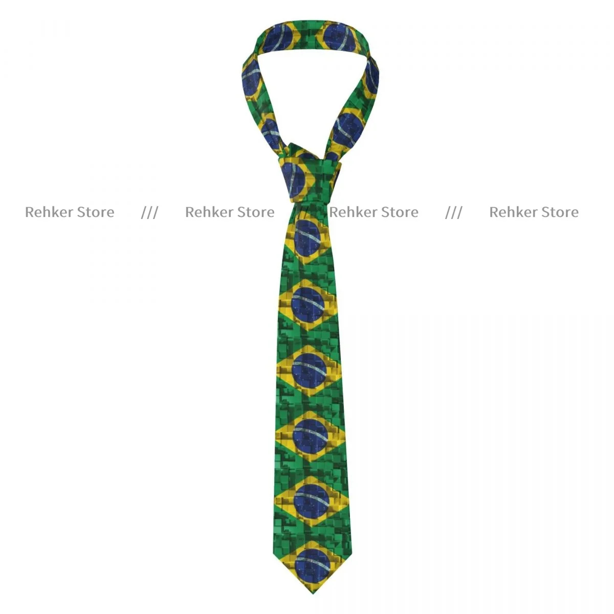 Formal Skinny Neckties Classic Men's Brazil Flag Wedding Tie Gentleman Narrow