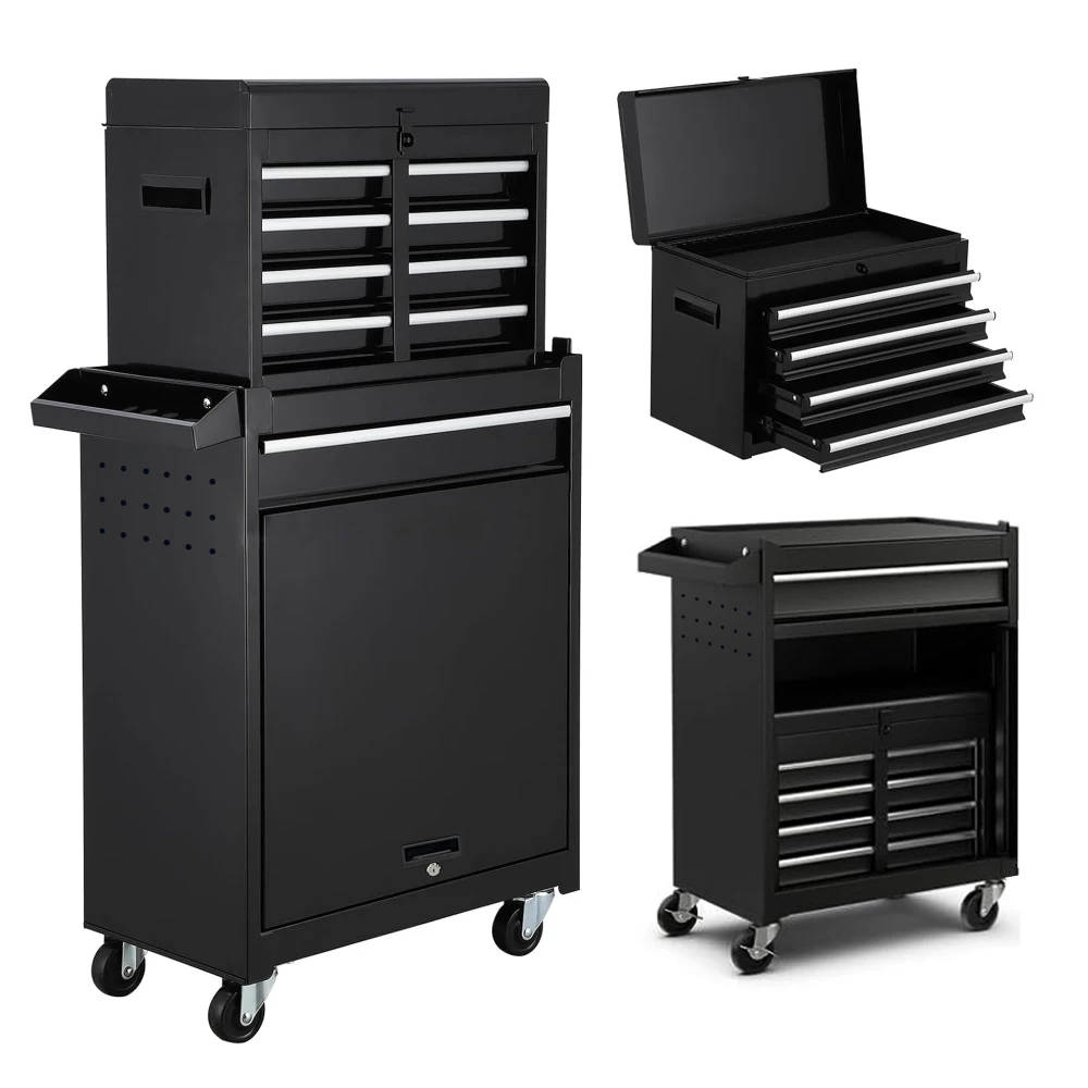 Tool Chest,5-Drawer Rolling Tool StorageCabinet with Enhanced Packaging, DetachableTop  Box, Metal Cart for Garage