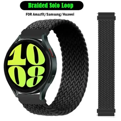 Braided Solo Loop strap for Samsung Galaxy watch 6/5/4/3/6 classic/active 2 22mm/20mm bracelet Amazfit Gtr/GTS 4-3-pro-2e band