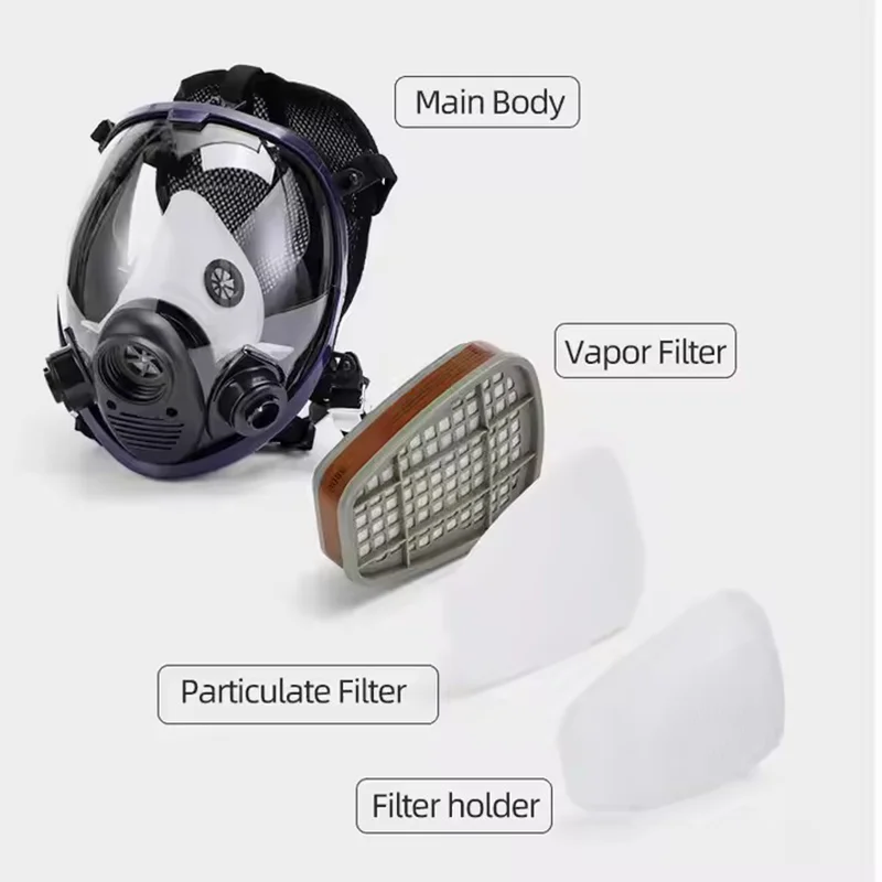 قناع كروي صناعي، قناع غاز، جهاز تنفس تكتيكي كامل الوجه للغاز والغبار والبخار والمواد الكيميائية والطلاء والرش والمناسبات الأخرى.