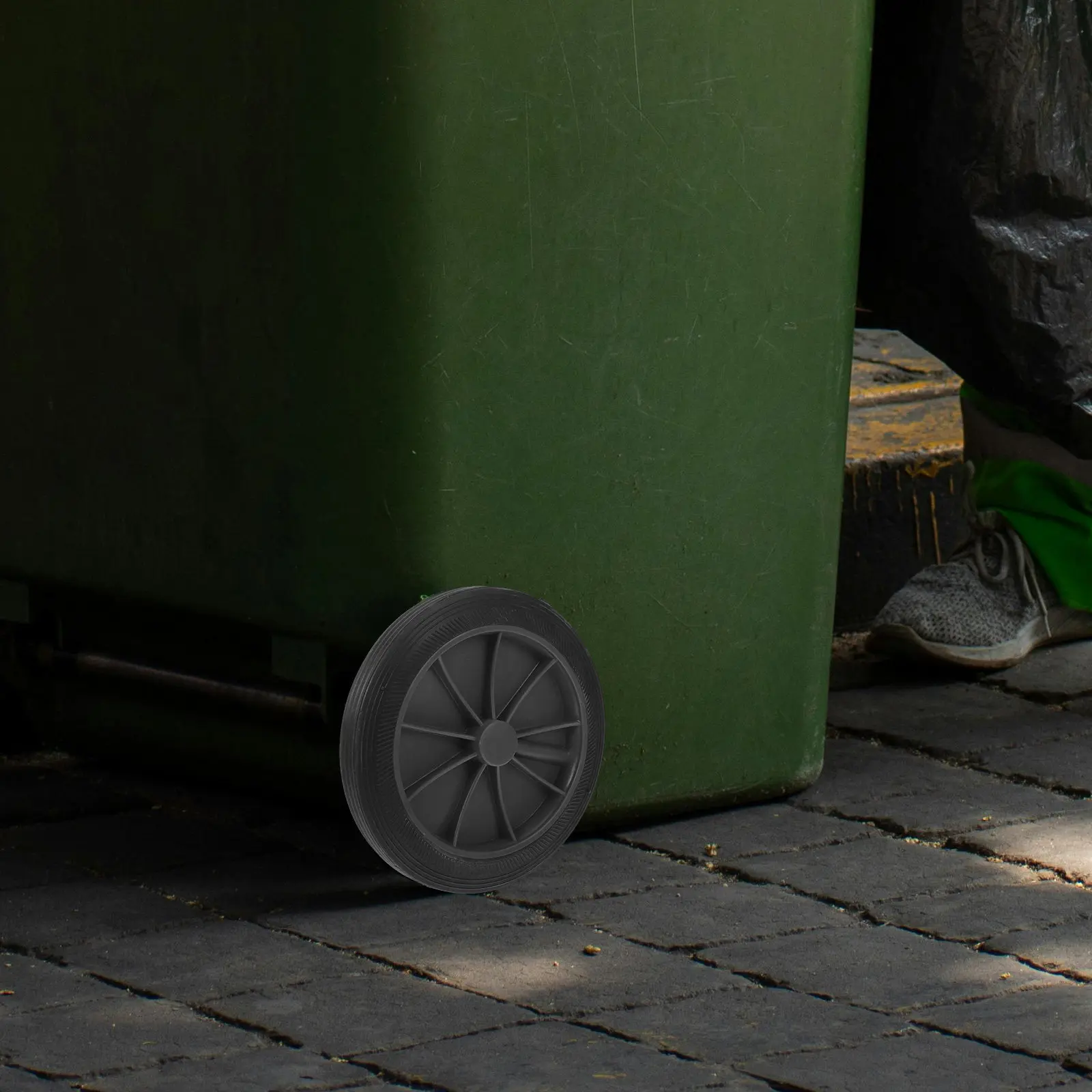 

2Pcs Outdoor Trash Can Wheels Replacement PU Material Large Capacity Garbage Bin Wheels for Parks Streets Commercial Waste
