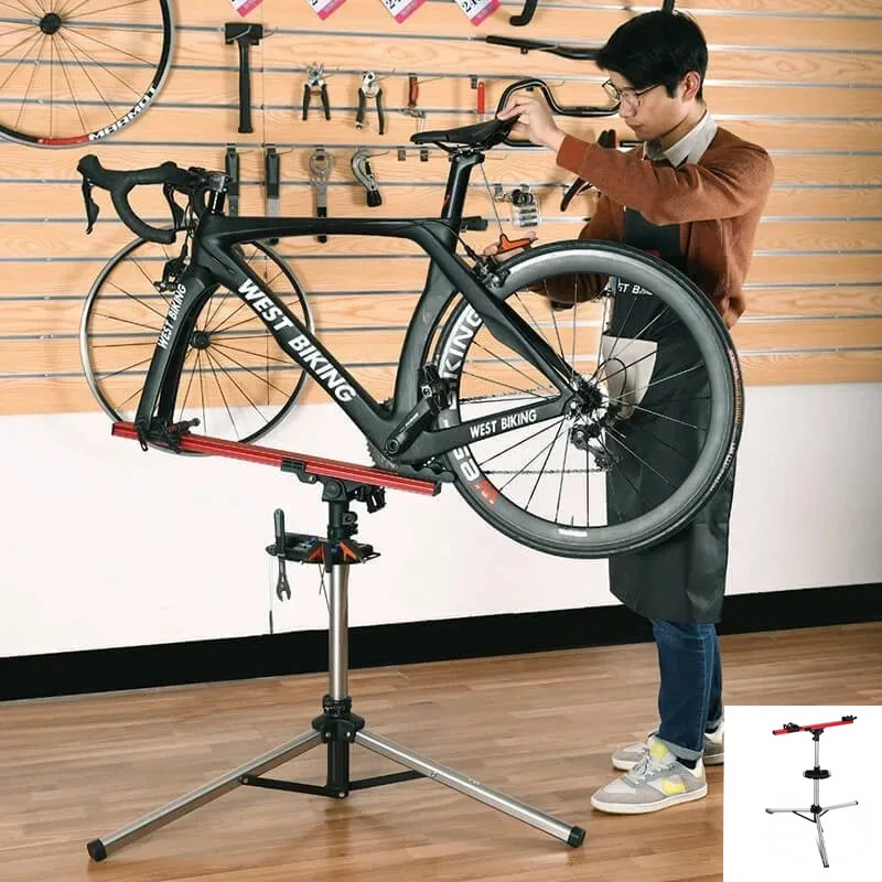 

Road Mountain Bike Aluminum Alloy Repair Table Telescopic Triangular Repair Stand Bicycle Racks Adjustable Bicycle Accessories