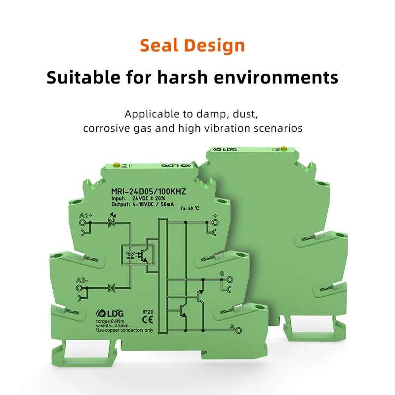 MRI-24D05 100KHZ  Optocoupler Relay LED Turn Signal 24VDC 8mA Input Output 4-18VDC 50mA Interface Voltage Relay Module DIN Rail