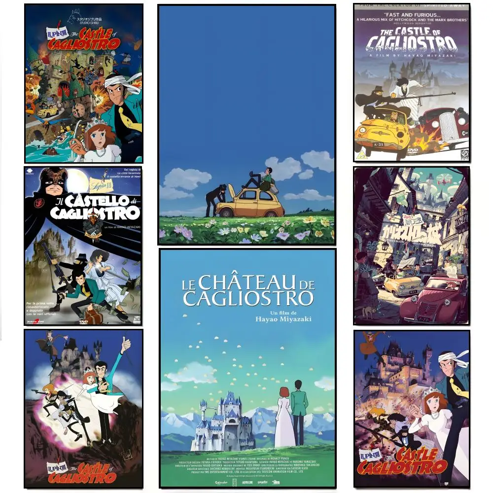 Klassisches Anime-Poster „The C-The Castle of C-Cagliostro“, HD, wasserfest, Wandaufkleber, Bar, Wohnzimmer, Dekoration, Geschenk