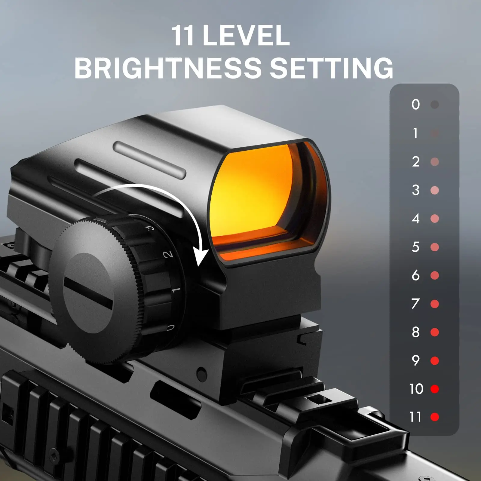 Riflescope Wide View Scope Hunting Reflex Sight 11 Level Brightness Unlimited Eye Relief with 4 Reticles Red Dot 20MM