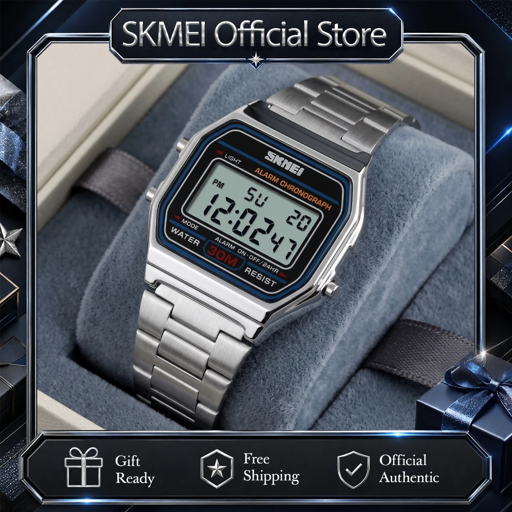 relogio-esportivo-casual-skmei-1123-para-homens-pulseira-de-aco-inoxidavel-display-led-relogio-digital-a-prova-d'Agua-3bar-reloj-hombre