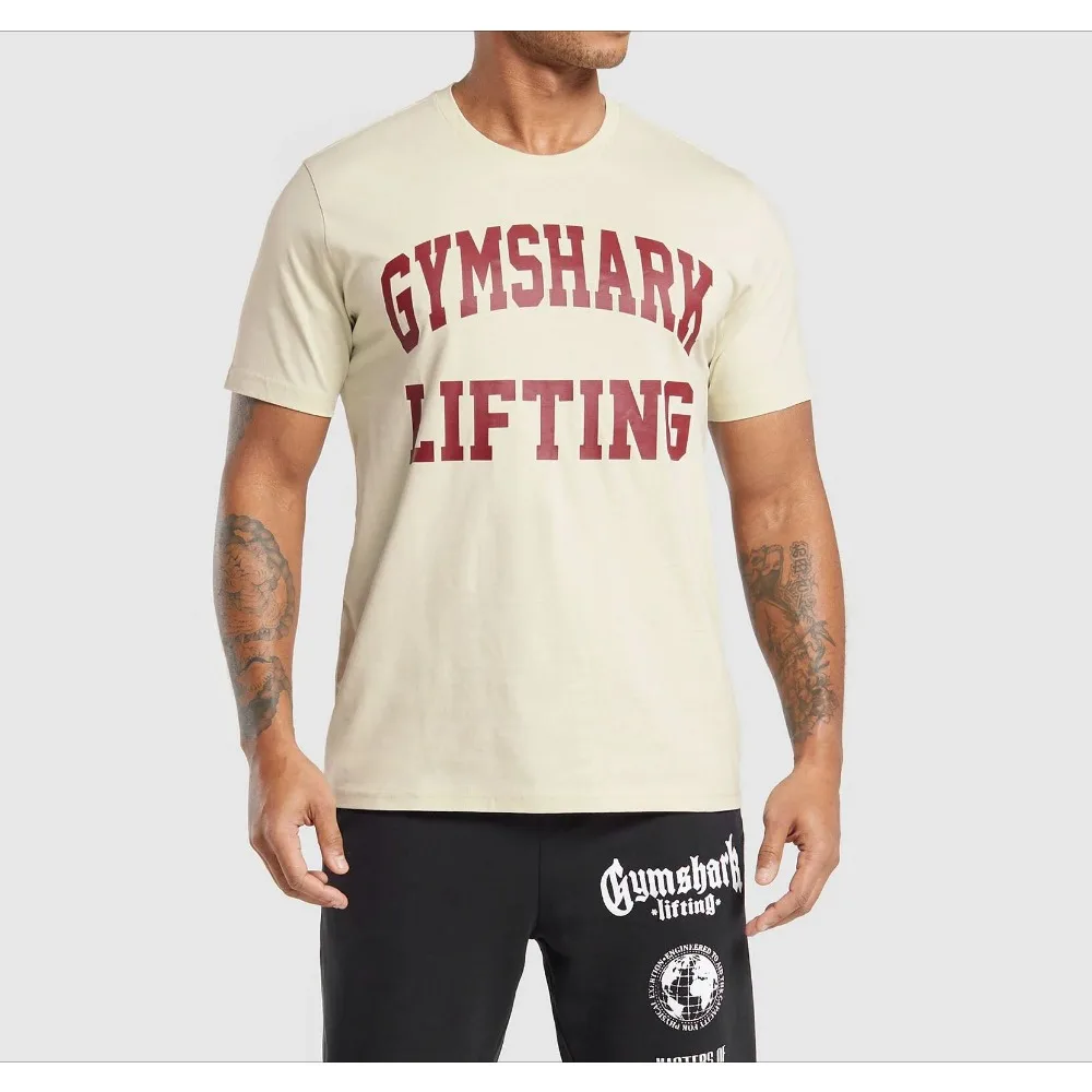 Style Summer New Men\'s T Thirts Sports Fitness Round Neck Oversized T-shirt Gym Running Basketball Training Short Sleeves Top