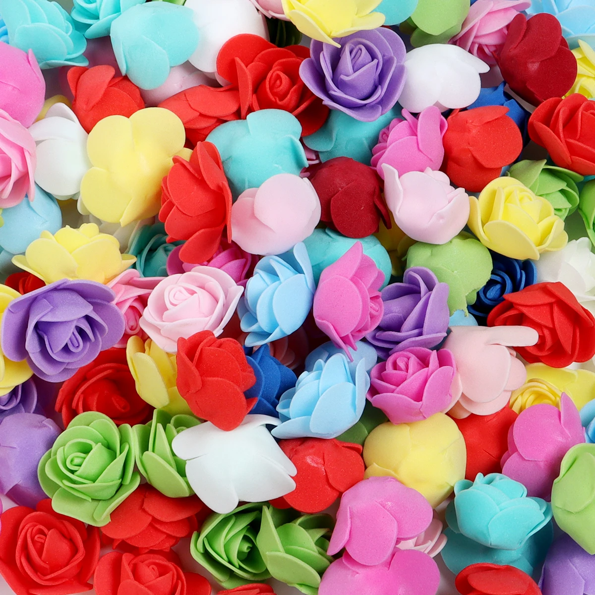 50pcs 3.5-4.5cm Mini PE Foam Rose Flower Head Artificial Rose Flowers Handmade DIY Party Wedding Home Decoration