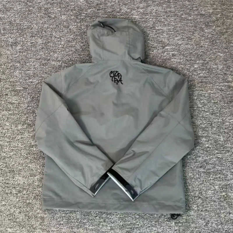 Chaqueta Mertra para hombre y mujer, abrigo deportivo informal Retro americano con logotipo estampado completo soluble en agua, cortavientos de nuevo estilo