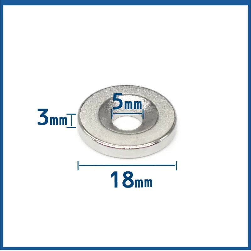 

5/10/20/30/50/100PCS 18x3-5 mm Disc Permanent NdFeB Magnets 18*3 mm Hole 5mm Round Countersunk Strong Magnet 18x3-5mm 18*3-5