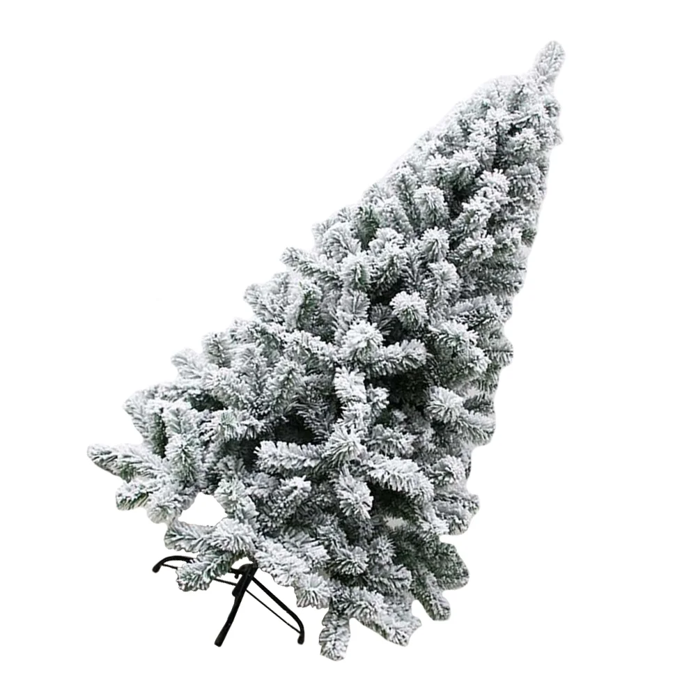 Artificial Christmas Tree Eco-friendly Decorative Slim Old-fashioned Flocking White Xmas Holiday Decoration