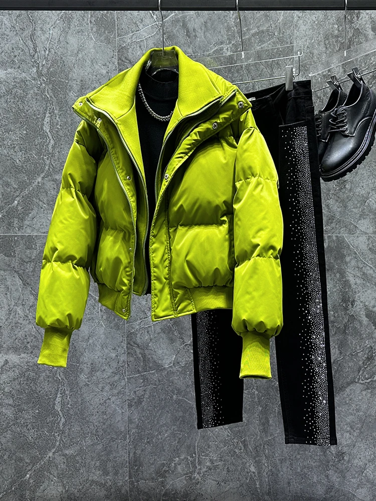 Nueva Chaqueta de algodón gruesa y cálida con cuello levantado para hombre, abrigo Popular juvenil holgado e informal a la moda para invierno