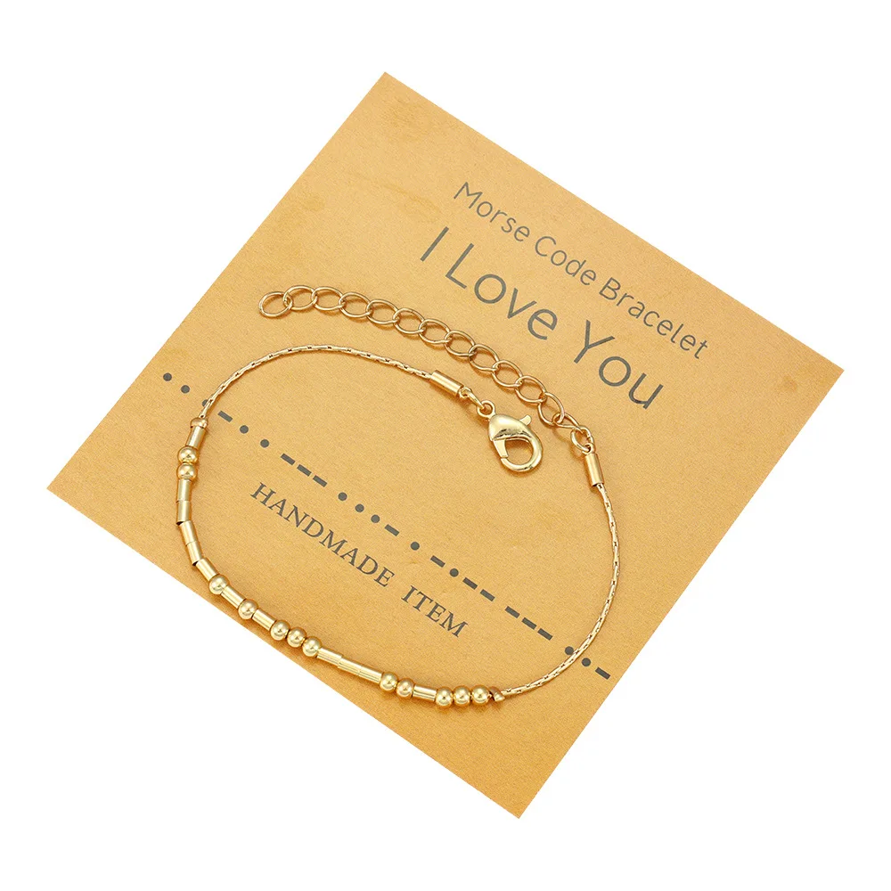 

Custom Name 316 Stainless Steel Elegant Bead and Bar Morse Code Bracelet for Stylish Self - Expression and Personalized Gift