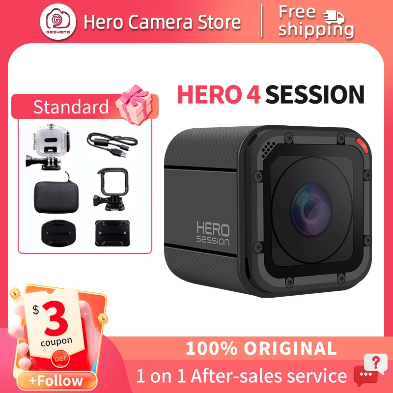 GoPro hero 4 session Cámara deportiva HD, mini cámara de bolsillo, control inalámbrico, cámara digital para deportes al aire libre
