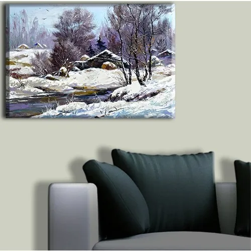 Decobritish Oil Painting Woods Snow One-Piece Canvas Print 50x70 cm