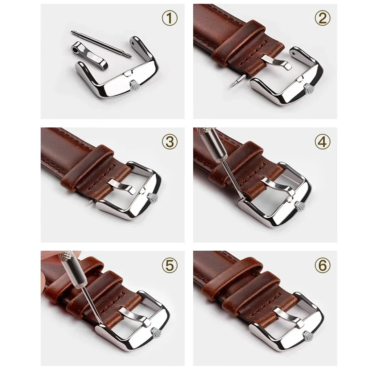 316L Stainless Steel Watch Buckle 14mm 16mm 18mm 20mm Fine Polished Clasp Substitute For Rolex Watch Accessories