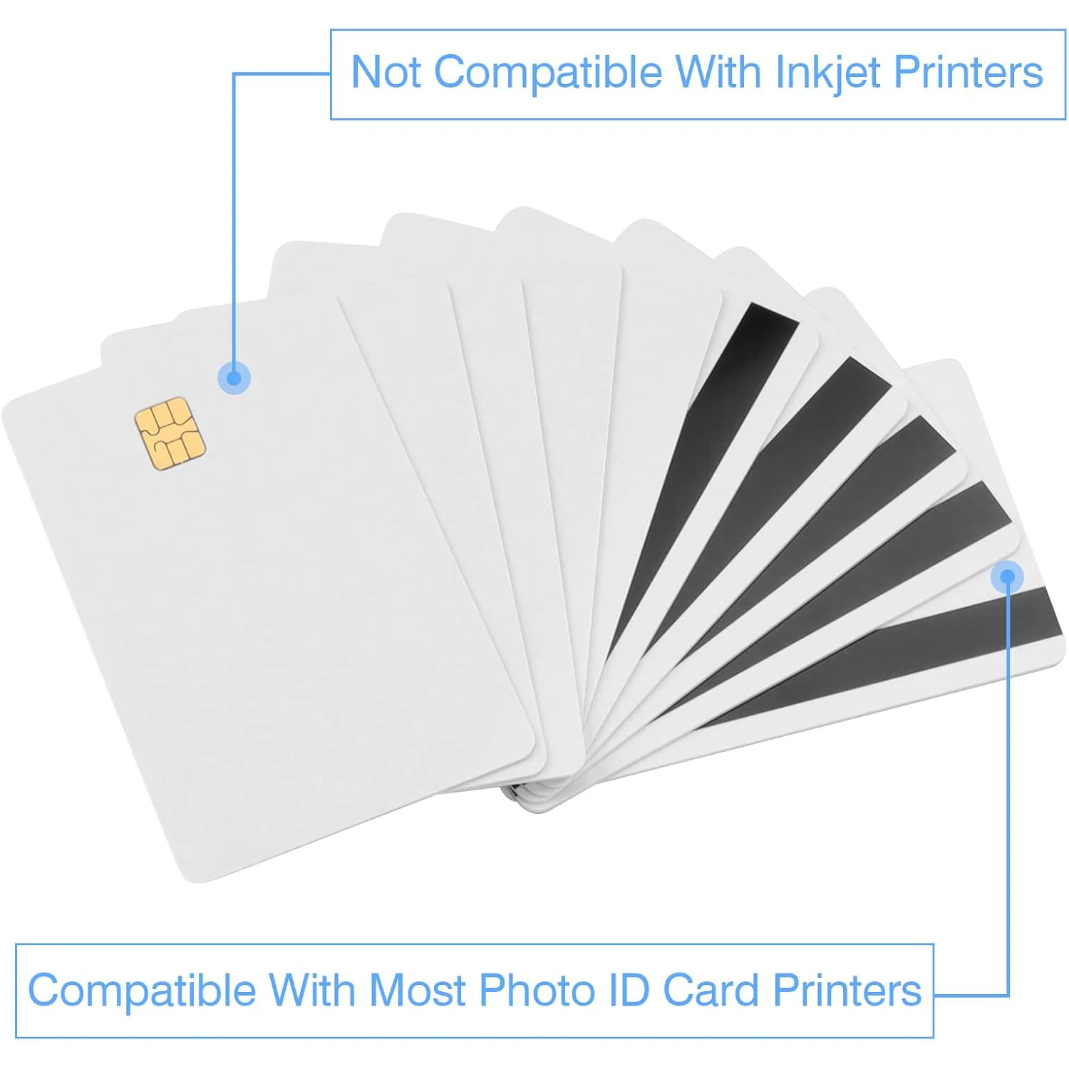 Customized SLE4442 Chip Pearl White Background Smart Contact IC Cards 2 Track Hi-Co Magnetic Stripe PVC Blank Card EMV Chip Card