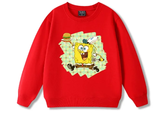 New SpongeBob SquarePants Big Star Octopus Brother Hoodie Cute and Versatile Clothes for Boys and Girls in Autumn and Winter