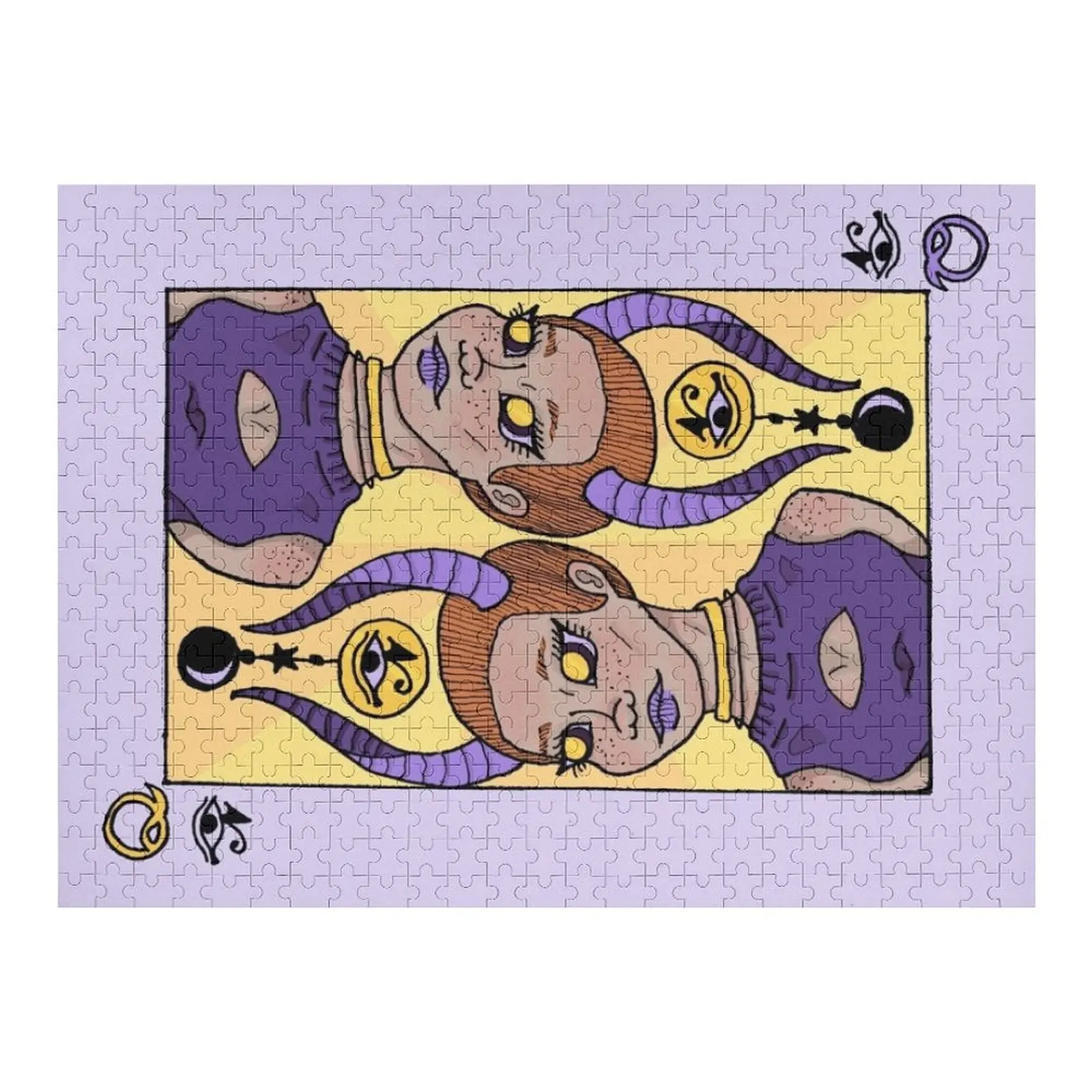 

Queen Playing Card Eye of Ra Enchanted Girl Jigsaw Puzzle Children For Children Custom Child Gift Puzzle