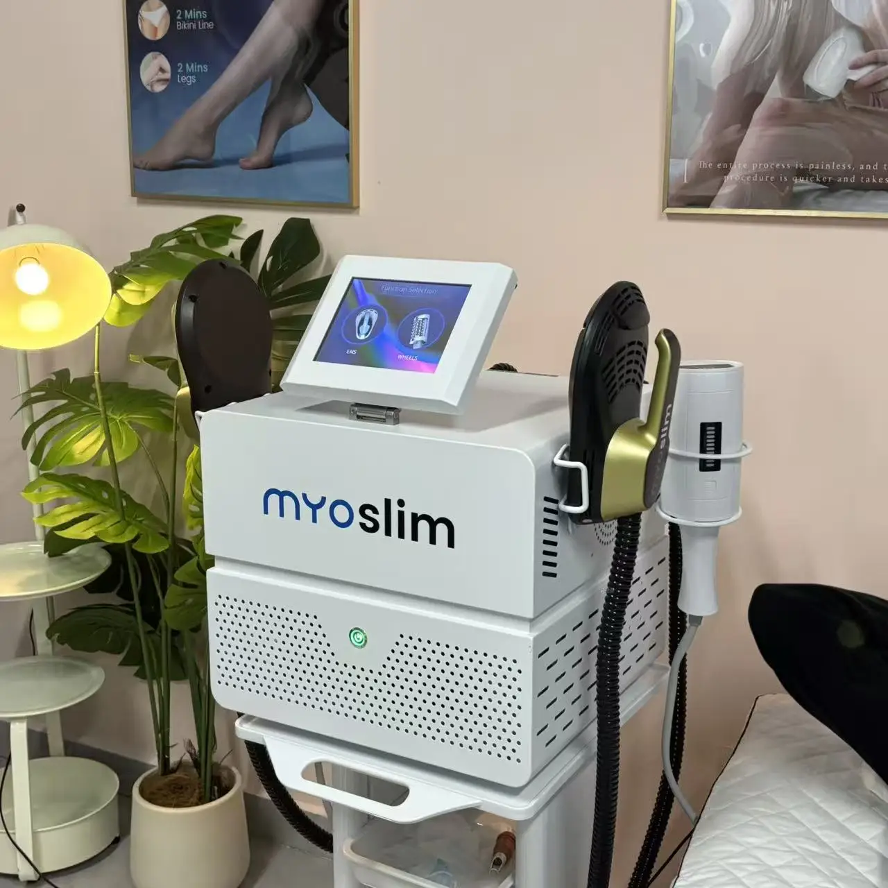 

Myoslim New Desktop RF Body Shaping Machine Roller Fat Reduction And Magnetic Slimming EMS Body Shaping And Weight Loss White