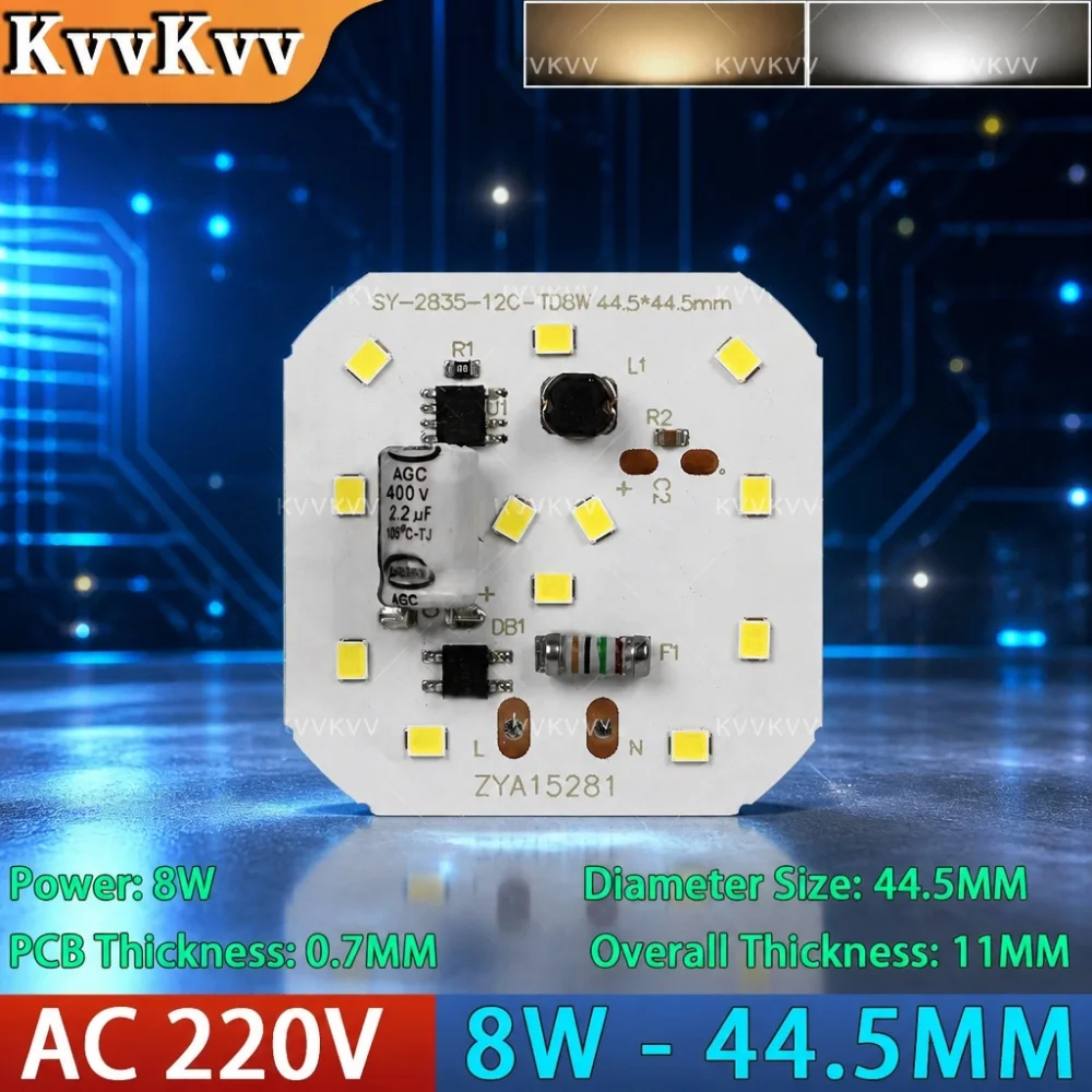 LED Light Beads SMD 2835 Round Chips for Downlight & Spotlight Modules 8W/12W/18W/24W, AC 220-240V, 45mm/52mm/76mm/98mm
